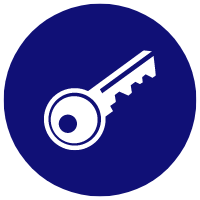 Dark Blue Button with Key Icon