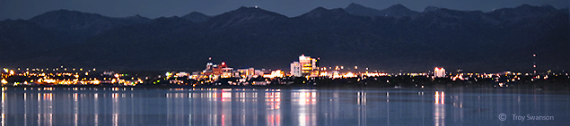 Anchorage panoramic at night, copyright Troy Swanson