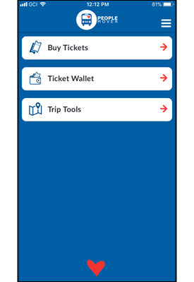 Mobile Ticket App Home