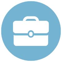 Light Blue Button with Breifcase Icon