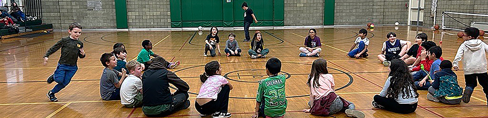 Kids playing in gym