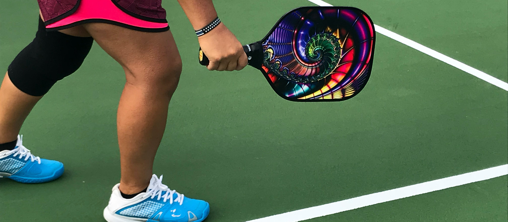 A person playing pickleball
