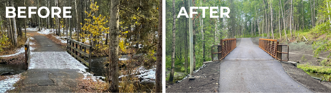 comparison of current bridge to proposed bridge