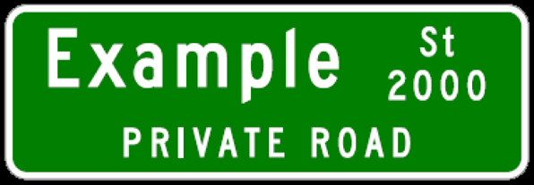 Private Road Sign Example